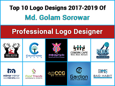 Top 10 Logos 2017 to 2019 of Md Golam Sorowar freelancing identity