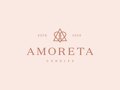 Amoreta Candles - Logo design branding candle candles design elegant heart heart logo icon logo logo design logodesign logotype logotypes luxurious mark minimal vector