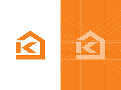 House + Letter K - Logo design grid grid logo home house icon letter letterk logo logo design logodesign logotype mark minimal