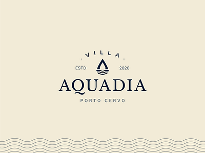 Villa Aquadia - Logo Design branding design drop elegant icon logo logo design logodesign logotype luxury logo mark minimal villa waves