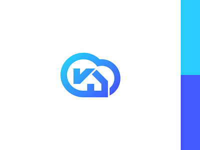 Cloud + House + Letter V - Logo mark