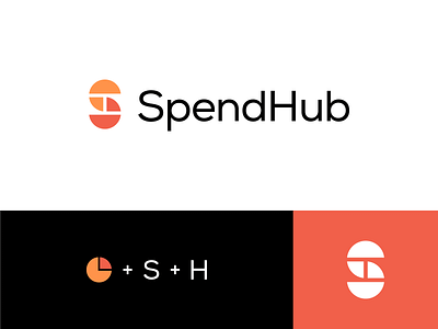 SpendHub logo chart design icon logo logodesign logotype mark minimal piechart vector