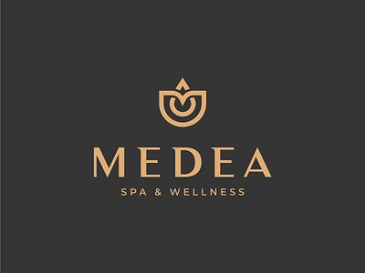 Medea logo design branding design drop elegant flower logo icon logo logodesign logotype mark minimal spa wellness