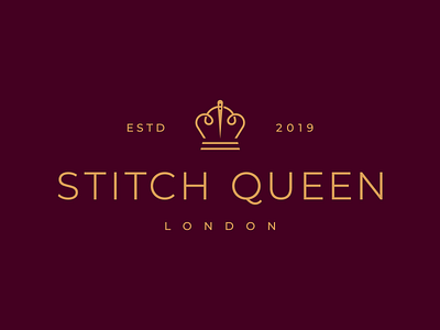 Stitch Queen - Logo design branding crown crown logo design elegant icon logo logo design logodesign logotype luxury mark minimal needle stitch