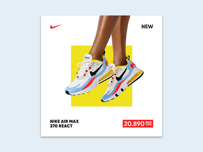 Nike - Social Media Visual advertising airmax branding design graphicdesign minimal nike socialmedia visual