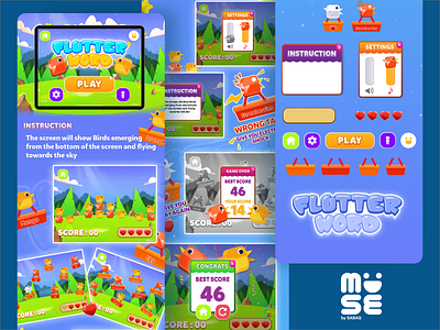 Flutter Word Game Ui app design game game ui illustration ui app ui designer unity userinterface
