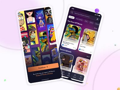 NFT Mobile App UI/UX Design app design daily challange design dribbble illustration nft ui ui app ui designer uidesign user userinterface