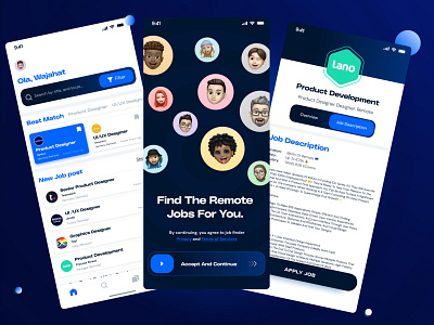 Job Finder App 30days dailyuichallange dribbble graphic design ios mobile app ui uiux