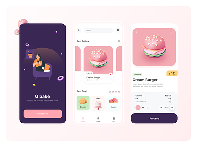 Dessert & Bakery app interface design aesthetic app design app design bakery app dessert app interface design mobile app ui
