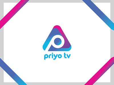 Priyo Tv brand identity design dribbble logo fashion logo gradient logo logo media logo tv logo