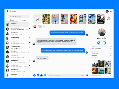 Facebook Messenger 2020 trends challenge chat design facebook figma illustration interaction design messenger minimal product design redesign concept ui uplabs ux web