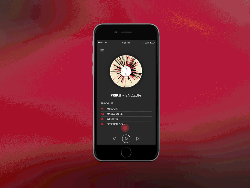 iPhone Music Player Micro-interaction