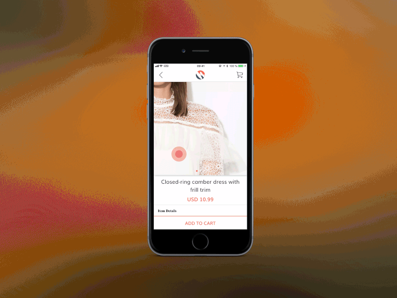iPhone animation Magento iPhone app Add to Cart by HyperSense
