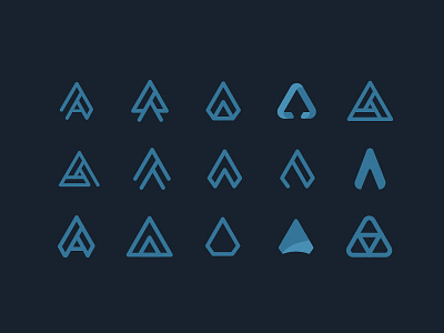 Logo Process arrow draft flat logo process strokes triangle triangles