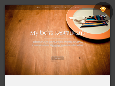 My Best Restaurant - Free .sketch resource brand design free landing sketch template ui ux