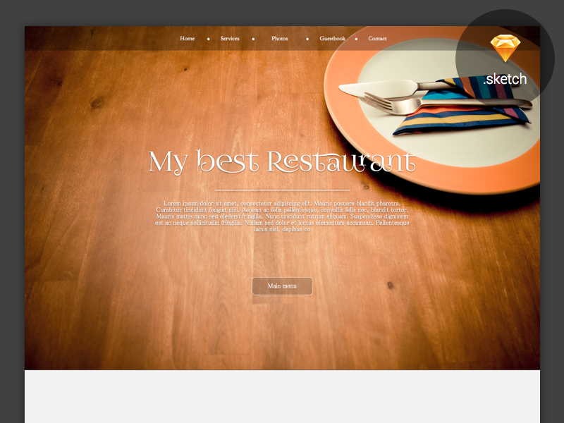 My Best Restaurant - Free .sketch resource sketch design free template ui ux landing brand