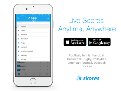 Skores : Live scores Anytime, Anywhere. android app ios live mobile multi-language smartphone sport