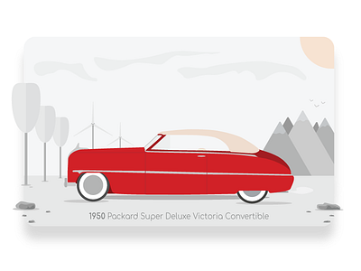 1950 Packard Super Deluxe Victoria Convertible 1950 50s car classic car collectibles illustration