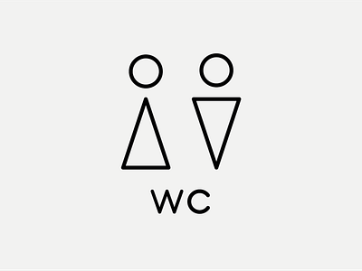 WC branding design female flat icon logo male simple design vector wc