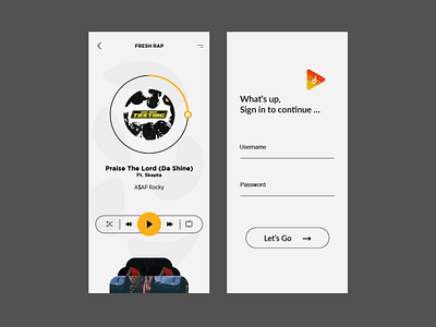 Deez play application asap rocky design login page logo music music app rap ui ux ux ui