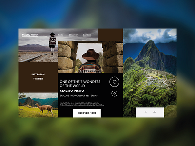 Machu Pichu branding creativity discovery explore lama landing page peruvian ux ui design wonderland