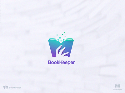 BookKeeper art black white book branding concept design dribbble library logo vector