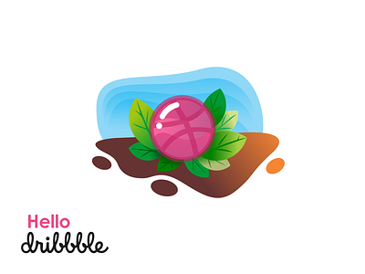 Hello design hello dribbble illustration nature vector