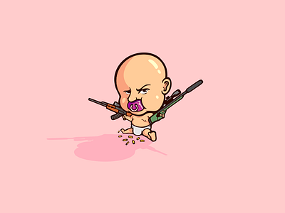 WarBaby! art baby design dribbble game illustration logo mascot shoot vector