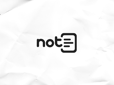 note art black white branding design logo negative space note paper typography
