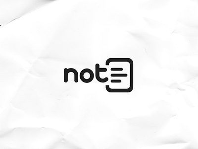 note art black white branding design logo negative space note paper typography