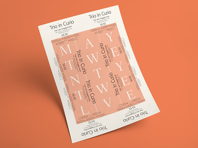 Trio in Curio design poster design screen print typography