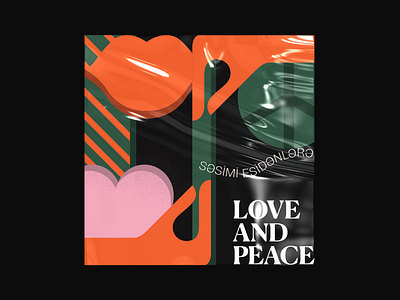 Love and peace poster ai colorful design design heart illustraion interaction lips love peace poster type typeface typography art
