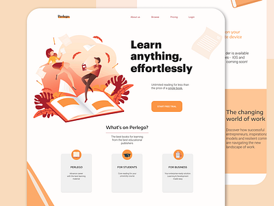 E-learning landing page