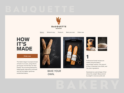 Baguette Bread Web baguette bread food interaction interface minimalism product ui web