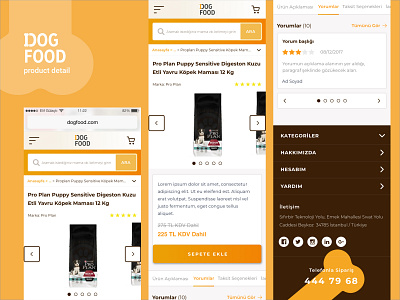 DOGFOOD online experience concept branding design dog dogs e commerce foods illustration logo mobile orange pet ui