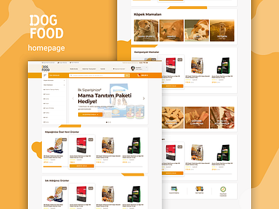 DOGFOOD online experience concept bone bootstrap design dog dogs dry e commerce food homepage orange pet ui ux vet web website wet