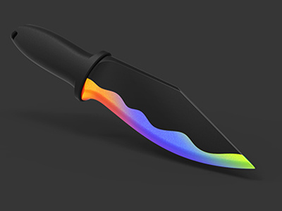 Blade of Creativity art colorful graphic illustration industrial design. design keyshot knife product design rainbow render