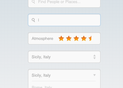 Ratings and Dropdowns autocomplete rating stars
