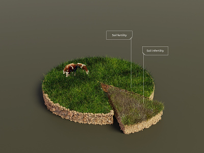 Pie chart, proportion of fertile soils and ecology (infographic)