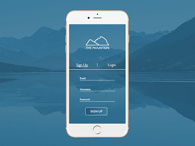 Daily UI Challenge - sign up page app blue dailyui graphicdesign mobile mountain signup ui uidesign