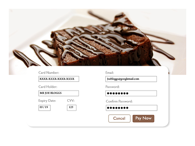 Daily UI 002 cake checkout dailyui debitcard graphicdesign ui uidesign webpage