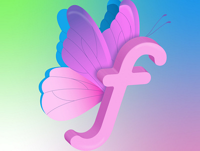 LETTER F adobe art color design fun illustration illustrator letters pastel pink typography