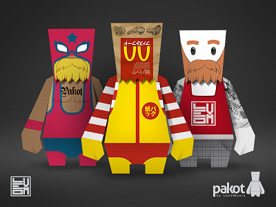 Pakot PaperToy character design designer toy lucha mcdonalds paper toy toy art toy design