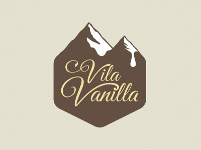 Vila Vanilla brand branding ice cream lettering. vanilla logo mountain sorvete vanila