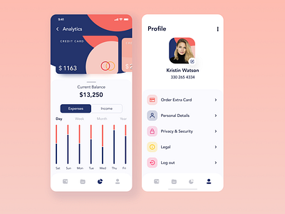 Mobile Banking analytic design analytics android android app app design ios app mobile banking app ui ux wallet wallet app
