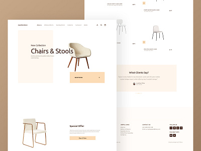 Equipaspace Shop Landing Page chair color furniture home interaction design interface interior design landing page concept minimal new collection new concept stools ui user interface ux web webdesign