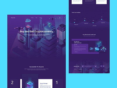 Falcon Coin Cryptocurrency Landing Page bitcoin crypto cryptocurrency cryptocurrency landing page design illustration landing page concept minimal ui ux webdesign