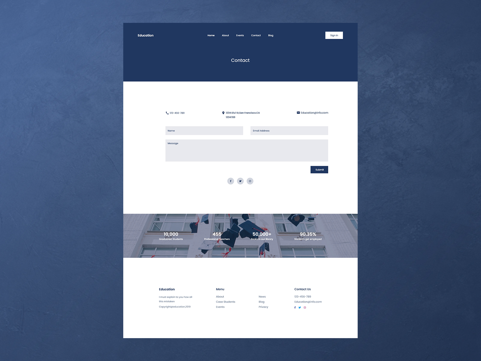 Education contact page by SI Rana 🏀 on Dribbble