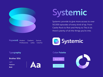 Systemic Branding abstract analysis branding branding agency branding and identity case study data gradient iconography latter logo logo logo designer logo redesign modern rebrand s tech logo technology vector visual design