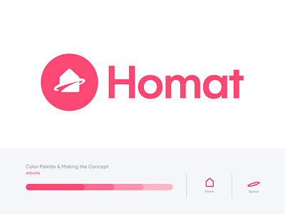 Homat - Logo Design 🏠+🌌 branding business logo conceptual logo creative logo flat home house logo logo identity logotype logotype designer minimal logo modern negative space planet logo realestate rocket logo sign space visual identity visual identity design